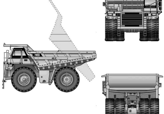 Caterpillar 789C чертежи (рисунки) грузовика